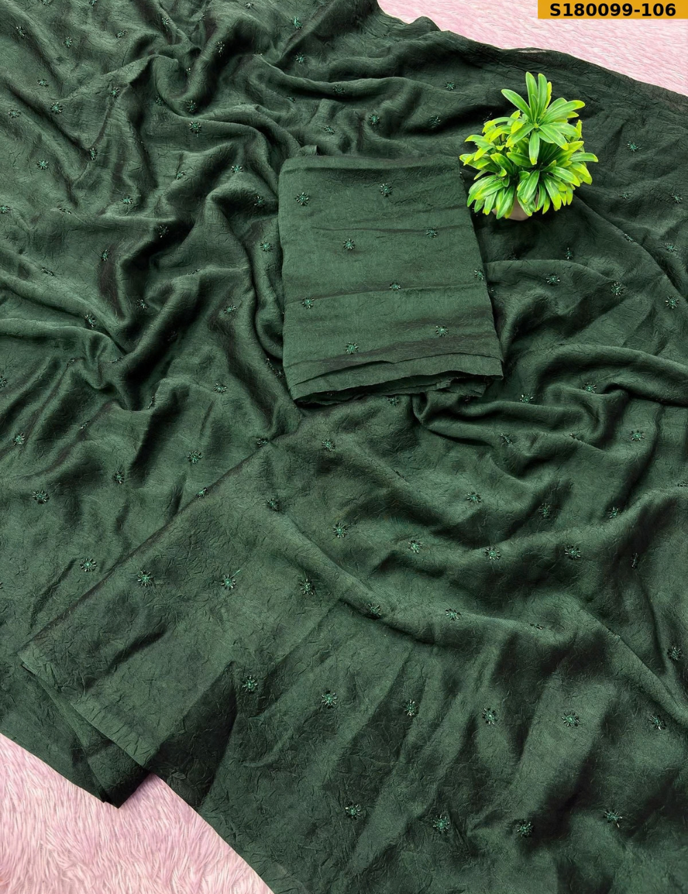 Premium Rangoli Crush Silk Saree with Elegant Sequence Embroidery