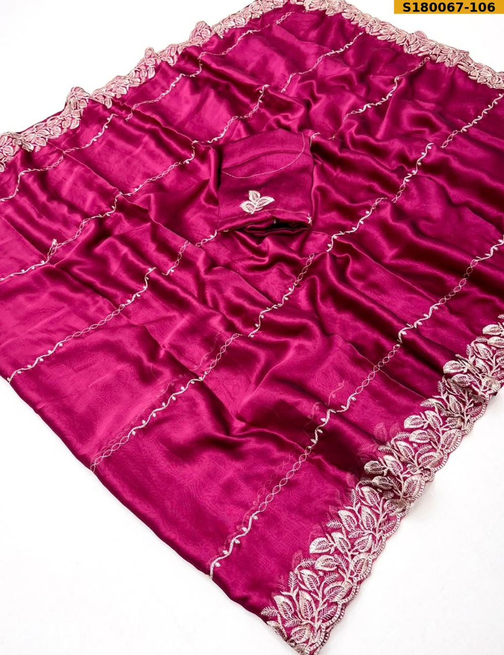 Premium Soft Rangoli Silk Saree with Elegant Thread Embroidery & Cutwork Border