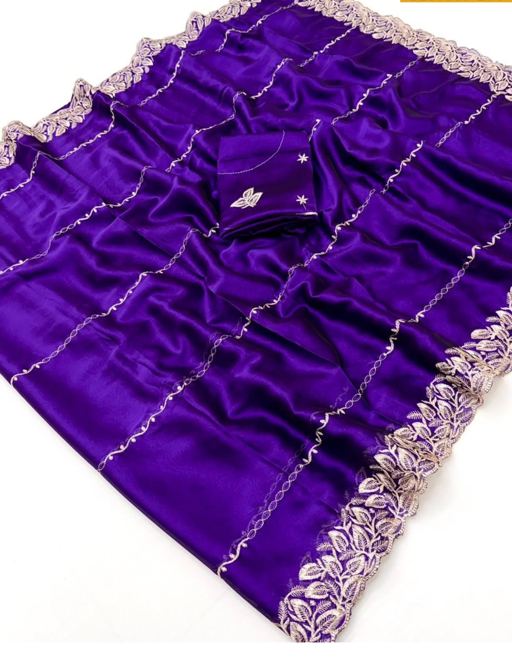 Premium Soft Rangoli Silk Saree with Elegant Thread Embroidery & Cutwork Border