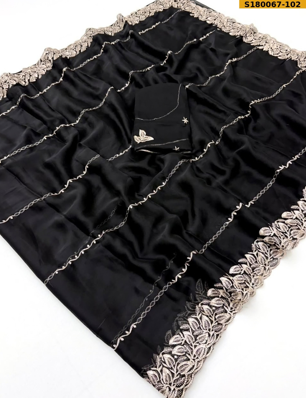 Premium Soft Rangoli Silk Saree with Elegant Thread Embroidery & Cutwork Border
